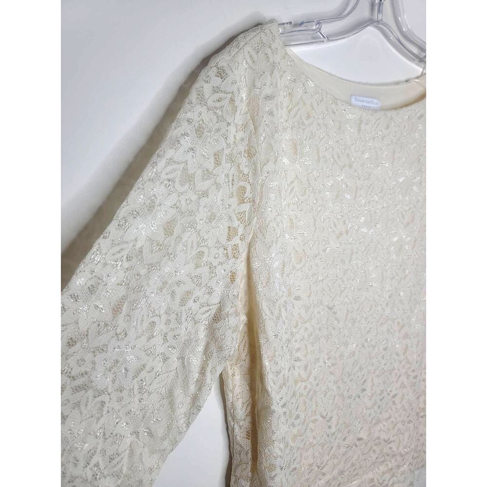 NWT Charter Club cream lace shirt blouse - 1X - Picture 2 of 5